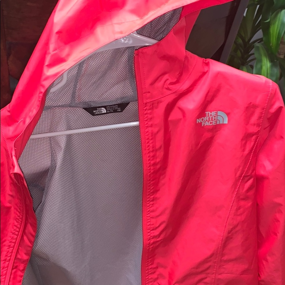 Coral north face wind breaker / rain coat